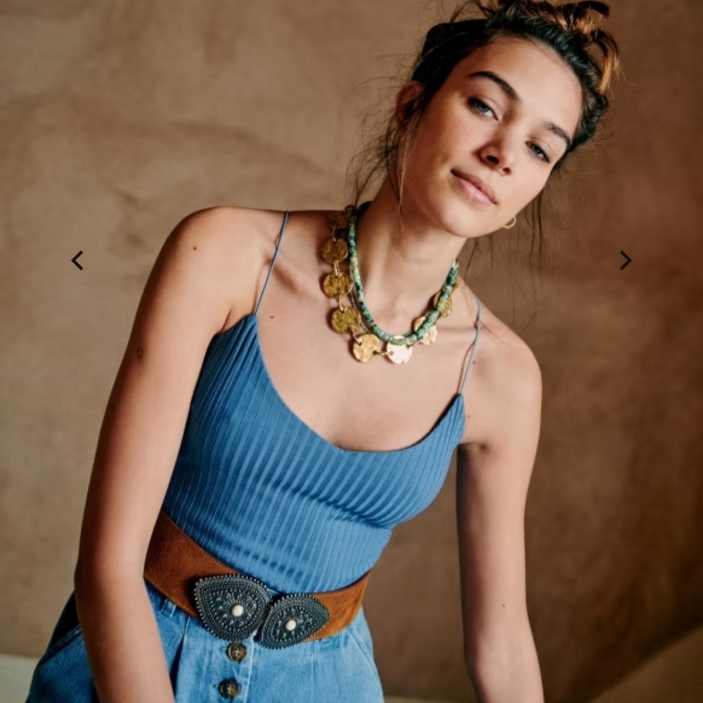 Sézane Sae Bodysuit in Vintage Blue